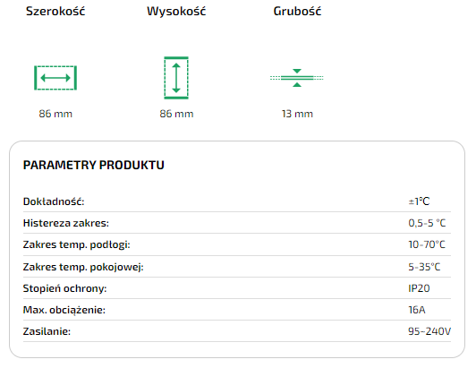 termostat HD T1000.W do ogrzewania podłogowego